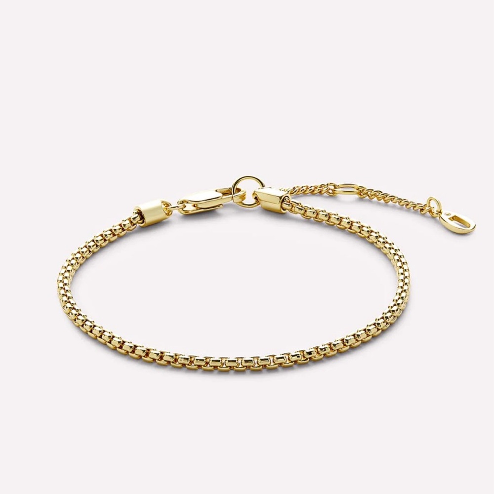 14K gold-plated soft box chain bracelet